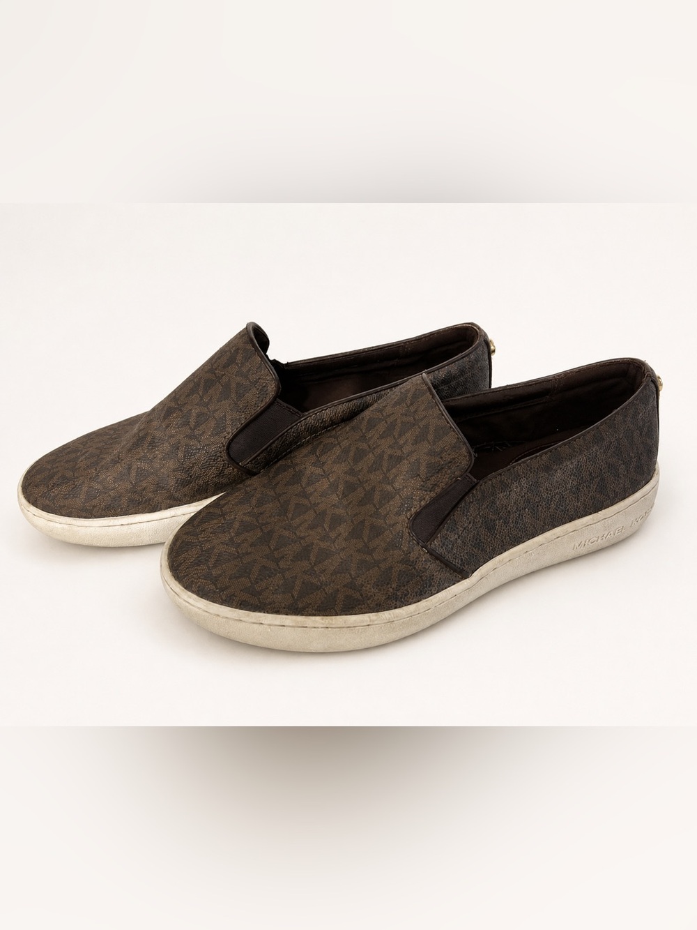 Michael Kors Brown Logo-Print Slip-On Flats 7